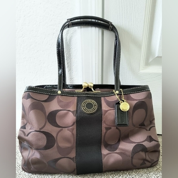 Coach kiss lock purse satchel - Picture 1 of 15